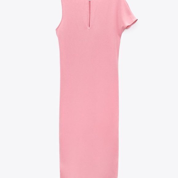 NEW ZARA DRAPED ASYMMETRIC DRESS ROSE PINK WOMENS SIZE XS - Picture 3 of 9